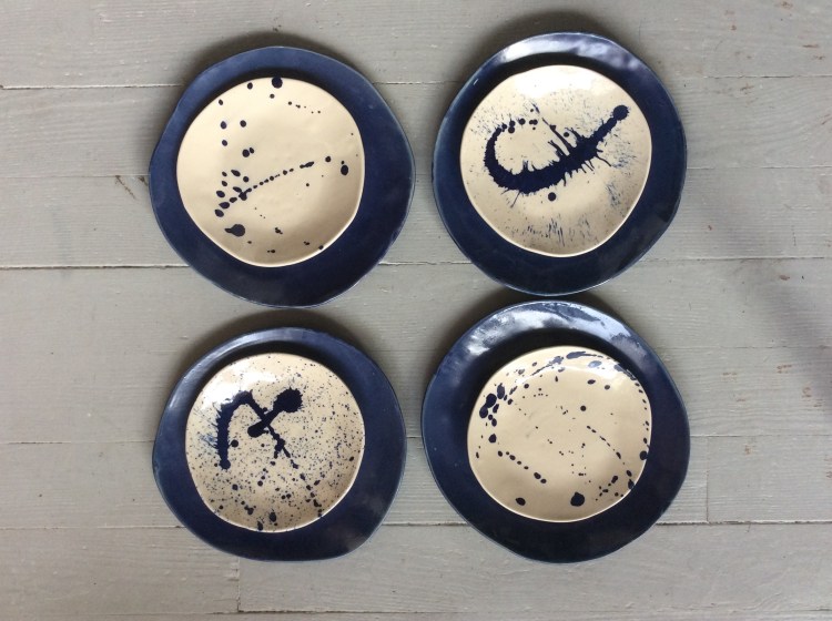 Assiettes assortis Pollock.